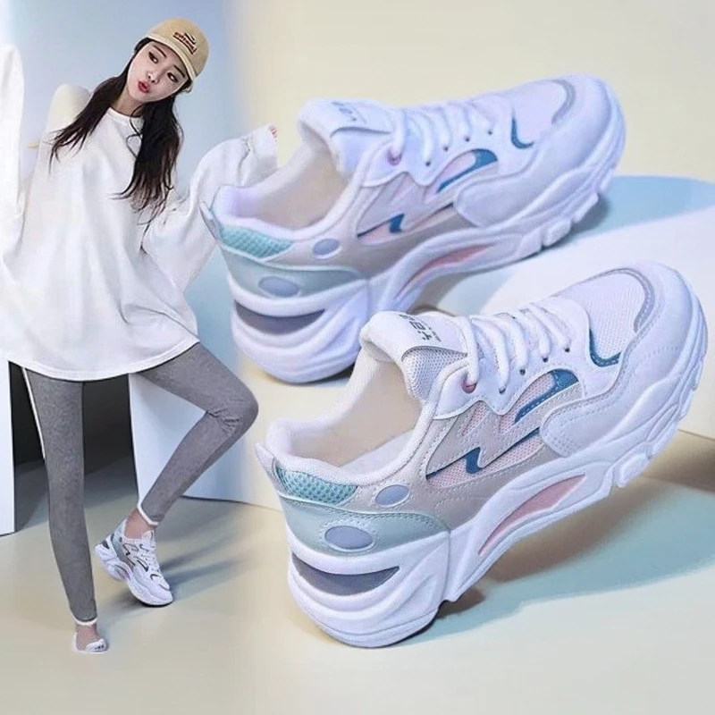 老爹鞋女鞋时尚款网红厚底百搭运动休闲中学生小白鞋厚底白鞋春秋