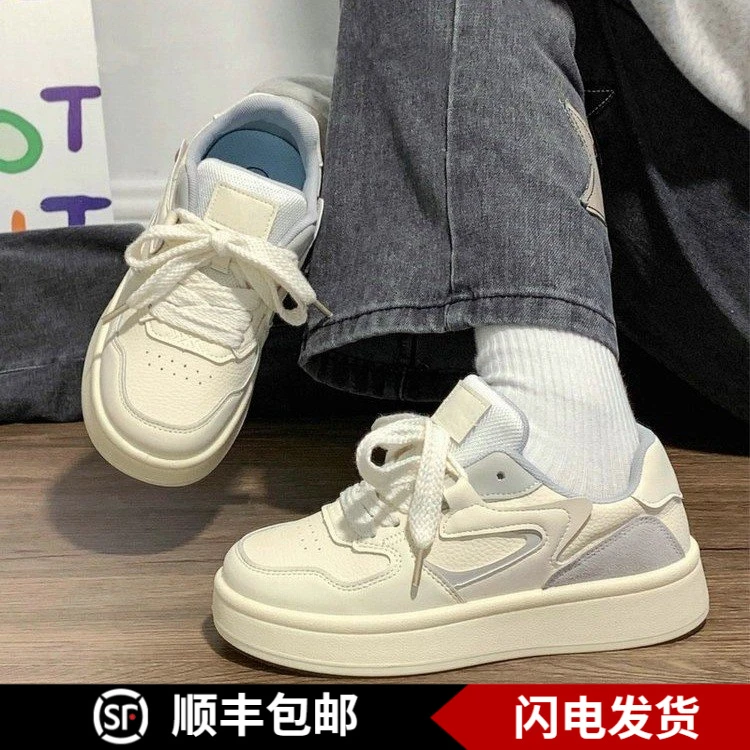 透气小白鞋女秋季新款厚底鞋子小众潮学生原创女鞋百搭板鞋女潮鞋