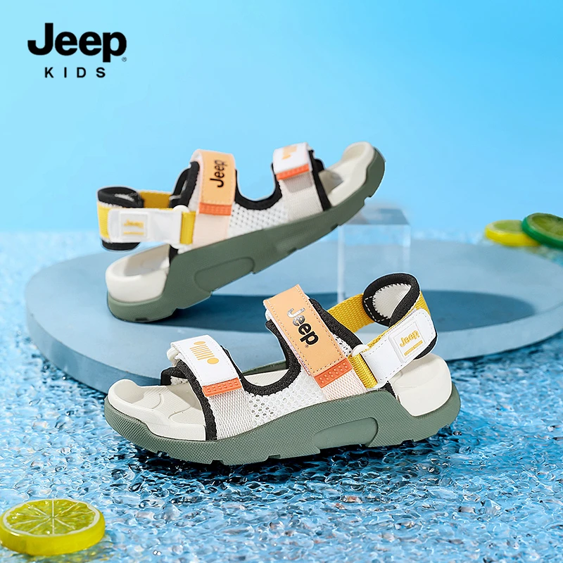 jeep男童凉鞋夏款女童运动防滑童鞋新款透气宝宝软底沙滩鞋子