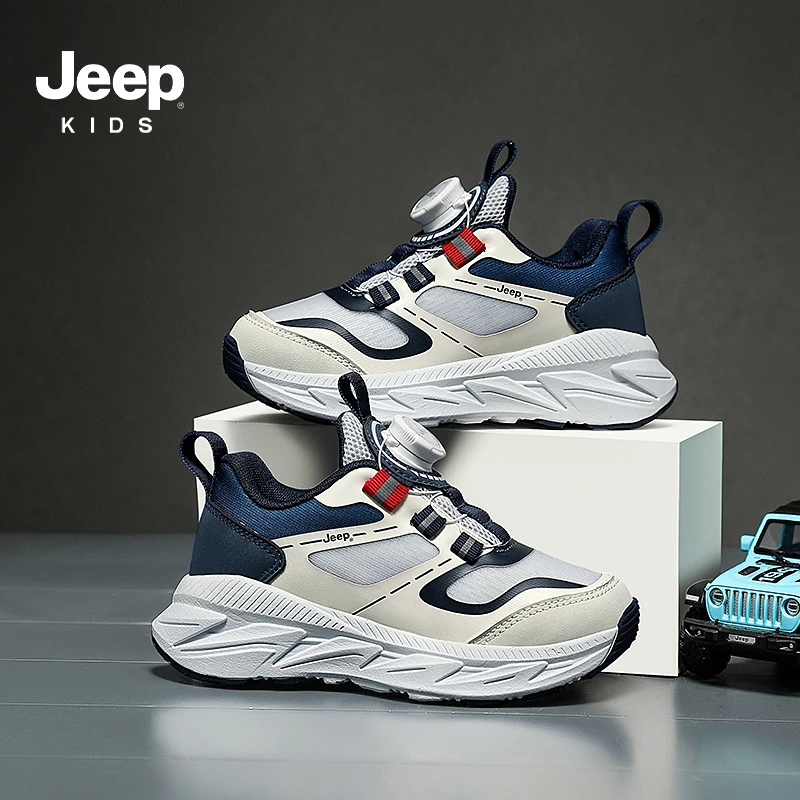 【断码清仓】jeep男童鞋软底运动鞋网面中大童防滑跑步儿童登山鞋子
