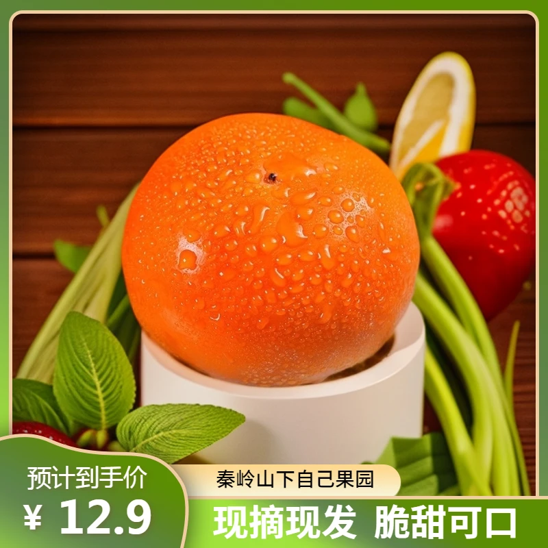 【特别好吃】脆甜新鲜阳丰巧克力甜柿子直接吃秦岭太白山下果园包邮