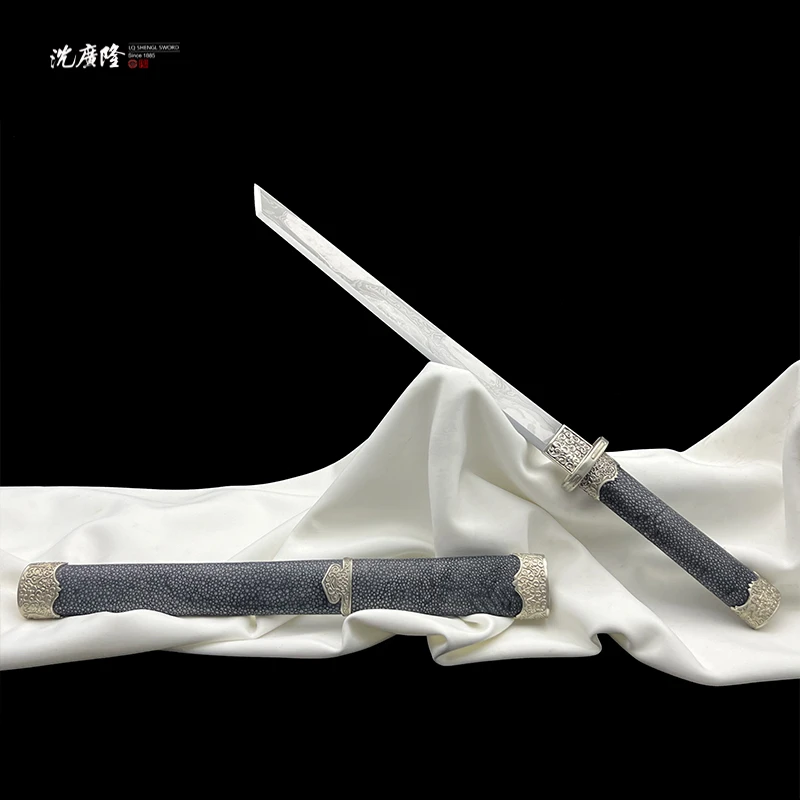 龙泉沈广隆-无尘刀 陨铁 鱼皮 白铜 宝剑 手工 唐横刀 未开刃