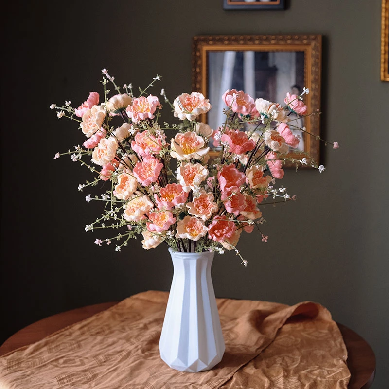 《新款杜鹃花粉蝶爆款仿真假花客厅餐桌摆件品INS风插花玄关装饰