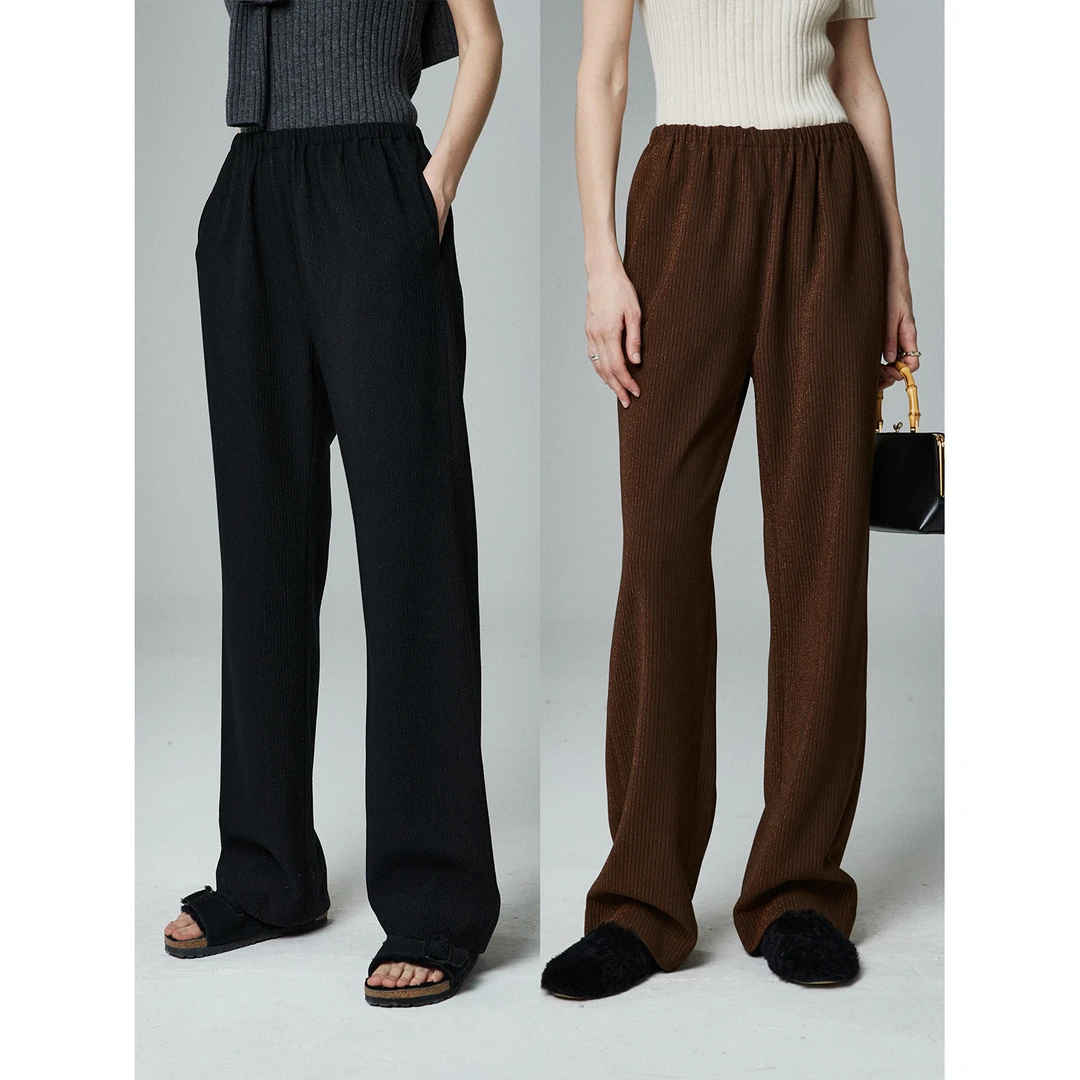 MRS Studios经典升级返场金银丝羊毛版 垂坠舒适显瘦空气阔腿裤