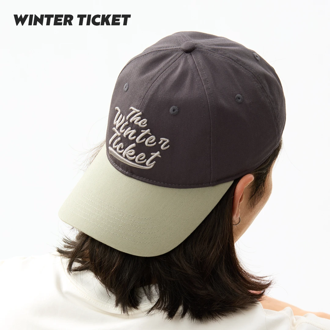 WINTER TICKET2425大头款字母刺绣遮阳时尚户外休闲拼色棒球帽