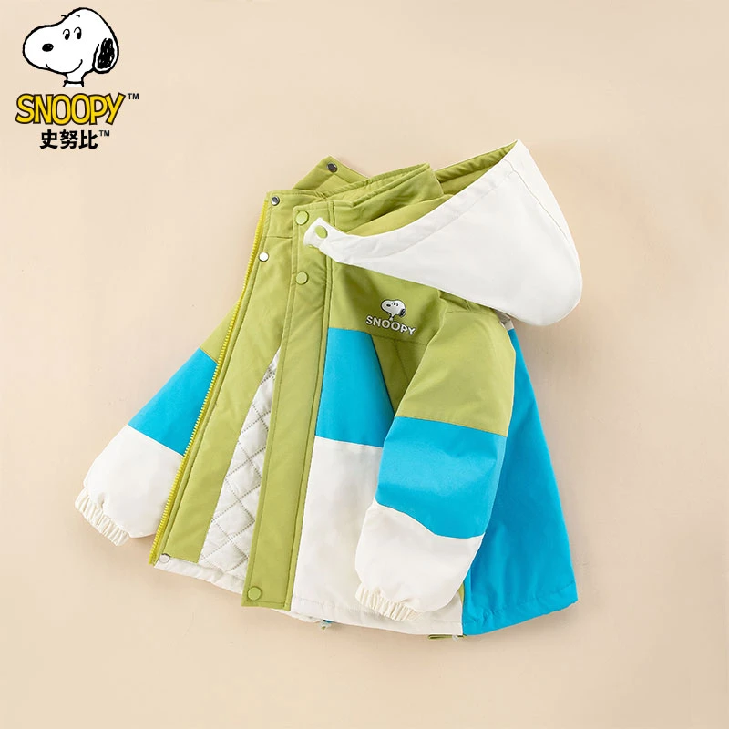 史努比2024新款儿童休闲百搭潮酷男女童拼接撞色外套自SZZC121