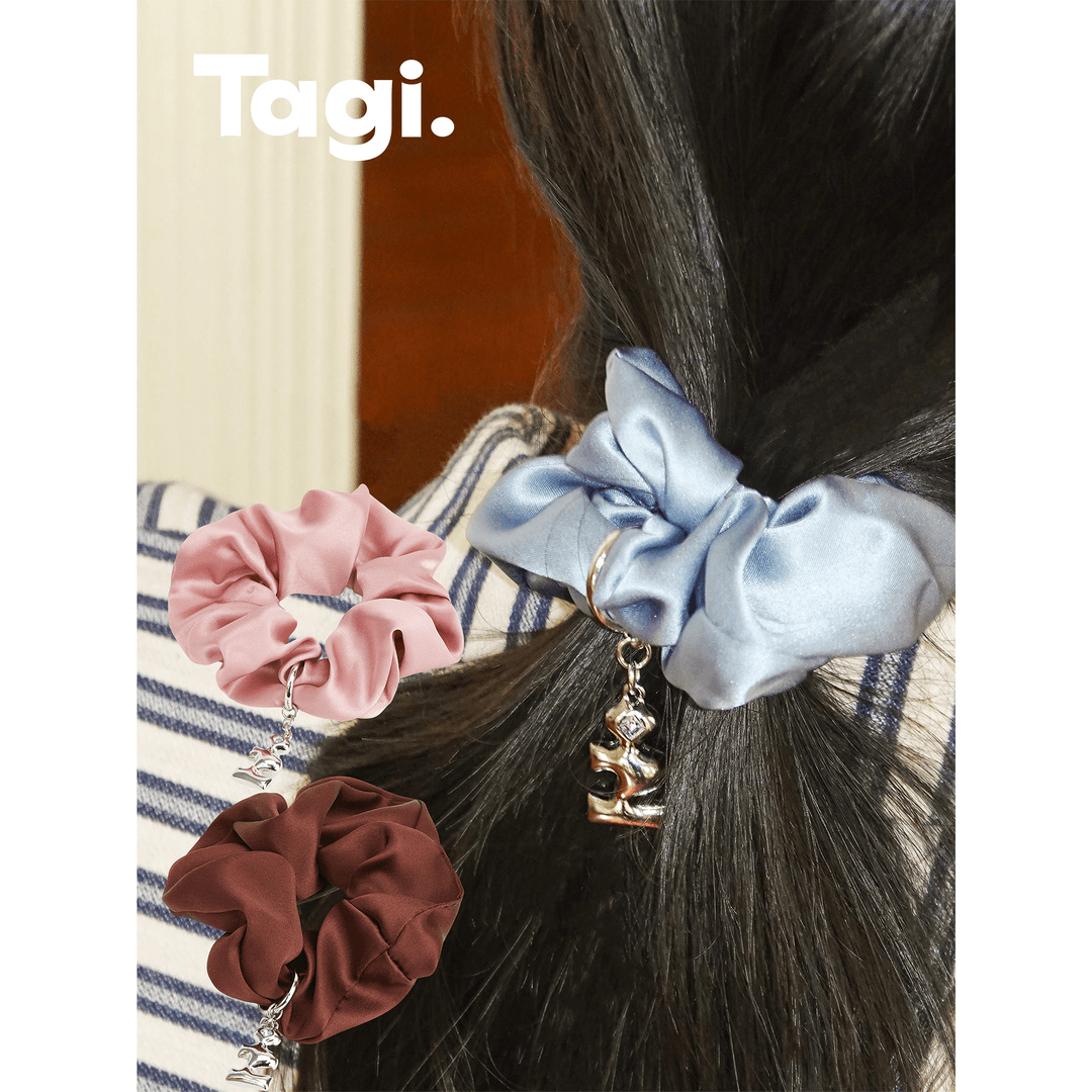 Tagi. 《i》想象金属挂坠复古真丝发圈柔软大肠发绳