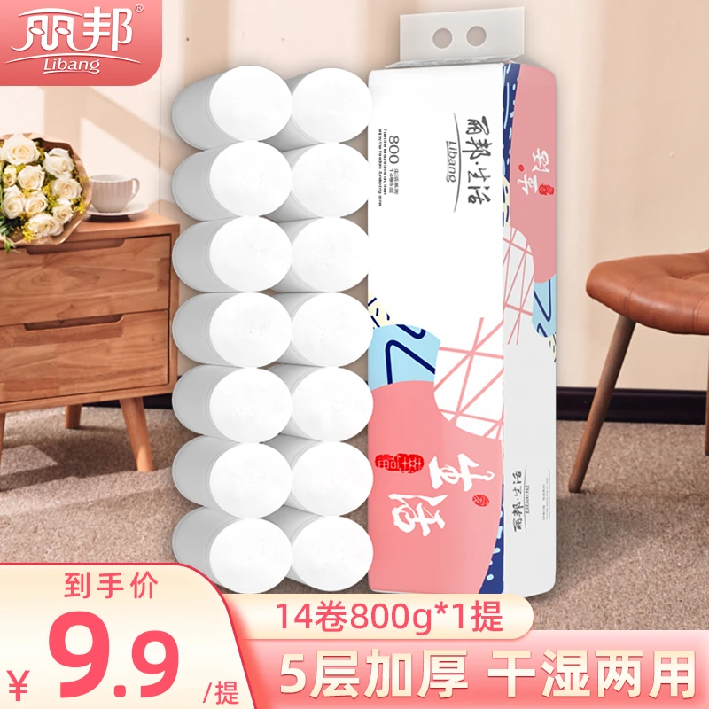 丽邦生活5层卷纸14小卷家庭装卫生纸800g