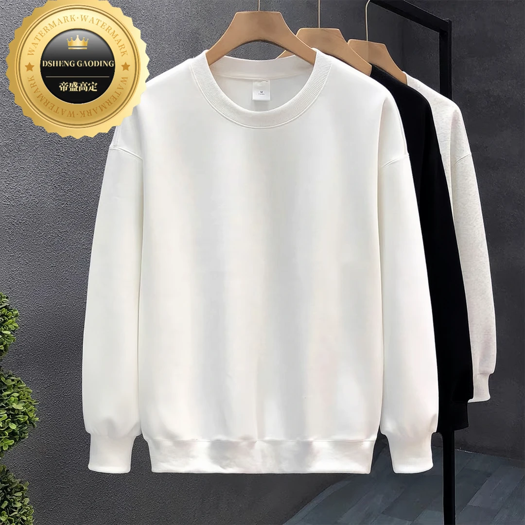 【高奢烫钻卫衣男士圆领秋冬季潮牌百搭长袖t袖男装休闲上衣打底衫