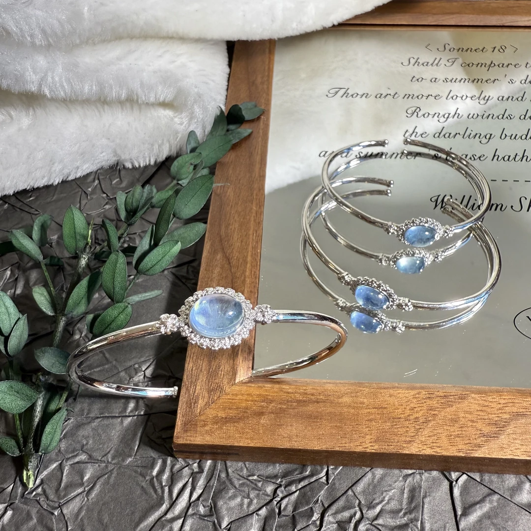 「海中花」海蓝宝铜合金活口手镯-多样性发一