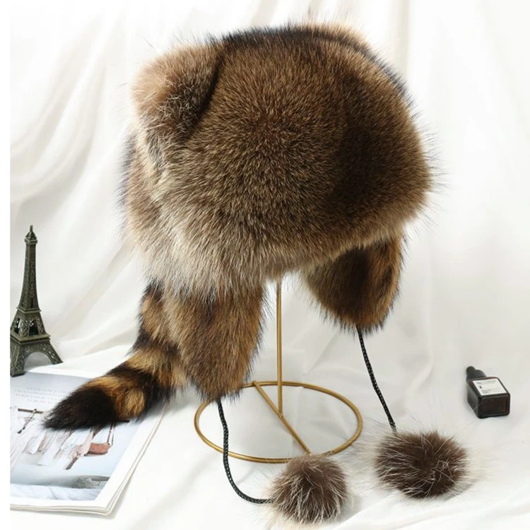 小浣熊帽网红同款儿童亲子情侣男女通用猫耳帽美洲貉仿皮草雷锋帽