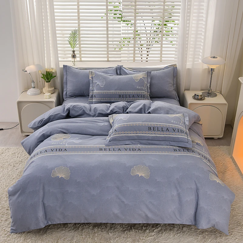 2025新款加厚全棉四件套纯棉磨毛轻奢简约斜纹印花柔软亲肤床品