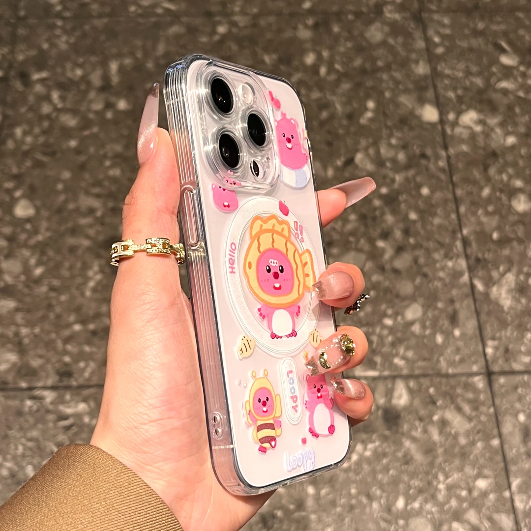 磁吸可爱小海狸适用iphone15promax手机壳新款苹果13/14pro硅胶女