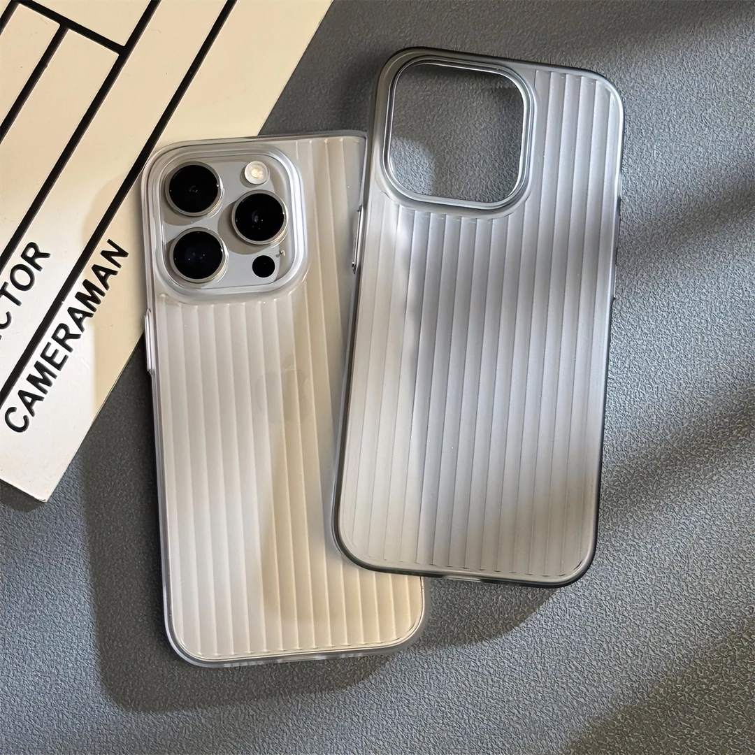 飞虎胜超薄瓦楞半透磨砂适用苹果15/16手机壳iPhone13/14promax套