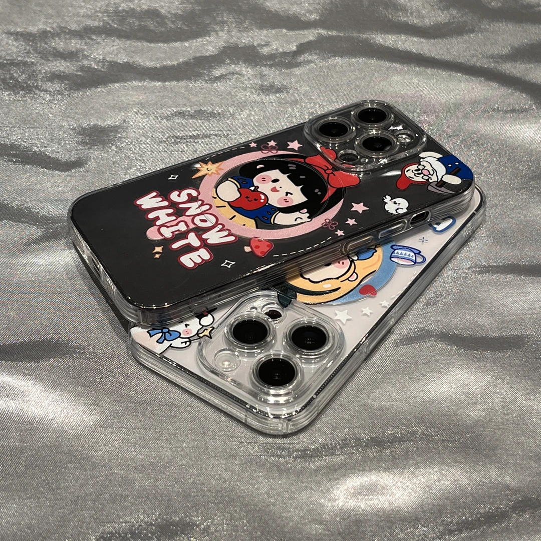 磁吸壳适用苹果15手机壳iPhone14Promax卡通可爱白雪公主13软壳女