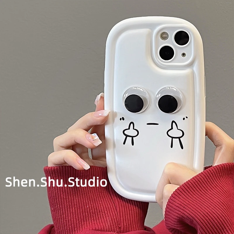 可爱趣味搞怪表情适用苹果14手机壳iPhone13promax创意12立体软壳