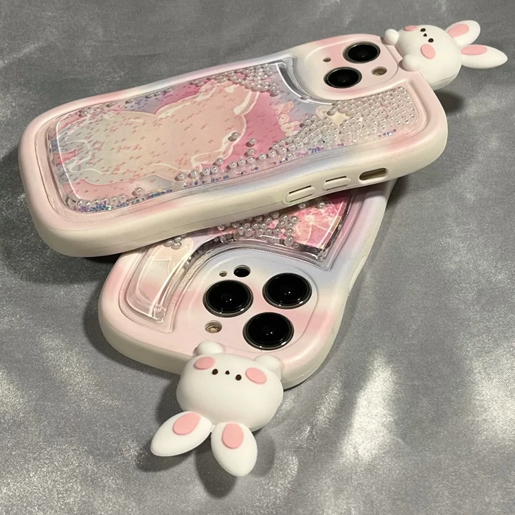 超仙流沙趴趴兔子苹果14手机壳iPhone13Promax新款12网红11防摔套