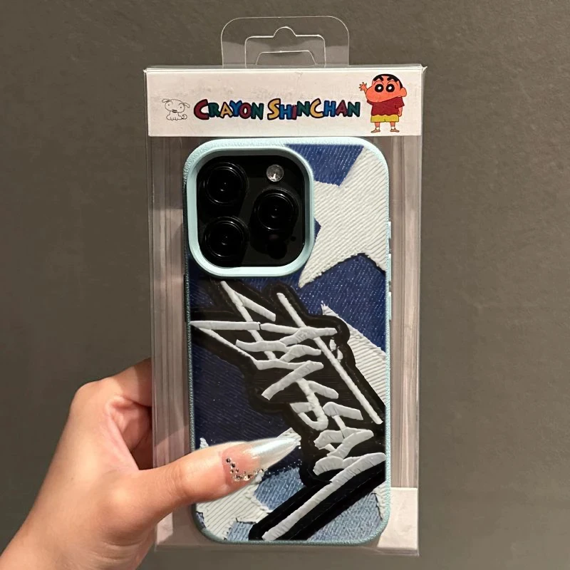 飞虎胜潮牌斯图西适用苹果16手机壳iphone15promax荔枝纹手机壳