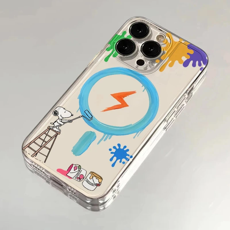 飞虎胜刷墙史努比太空壳适用苹果16透明手机壳15华为oppo小米vivo