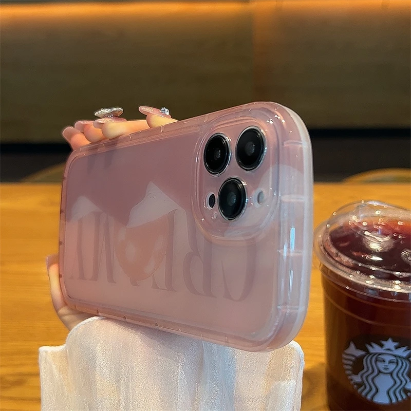 ins风横排粉色英文适用iPhone14Pro手机壳苹果13高级感12网红11女