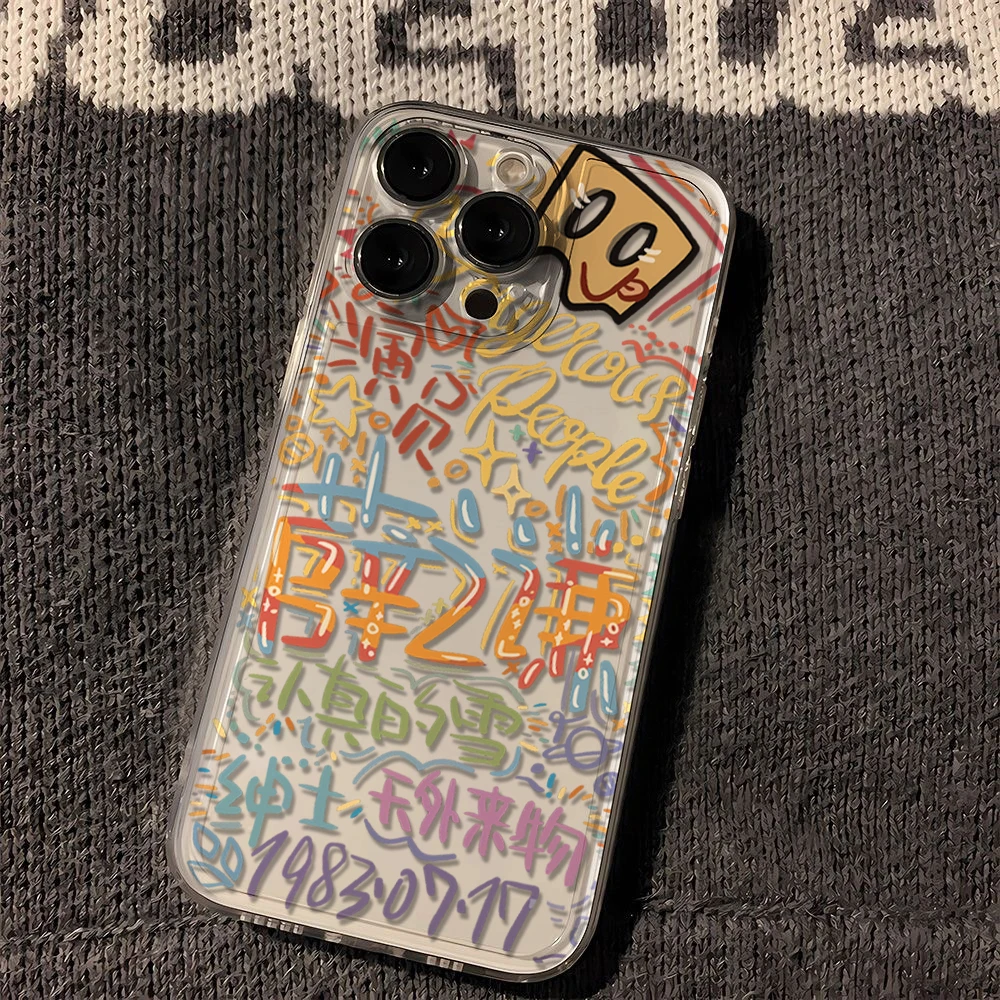 飞虎胜薛之谦涂鸦适用iphone15苹果14手机壳华为vivo小米oppo软套
