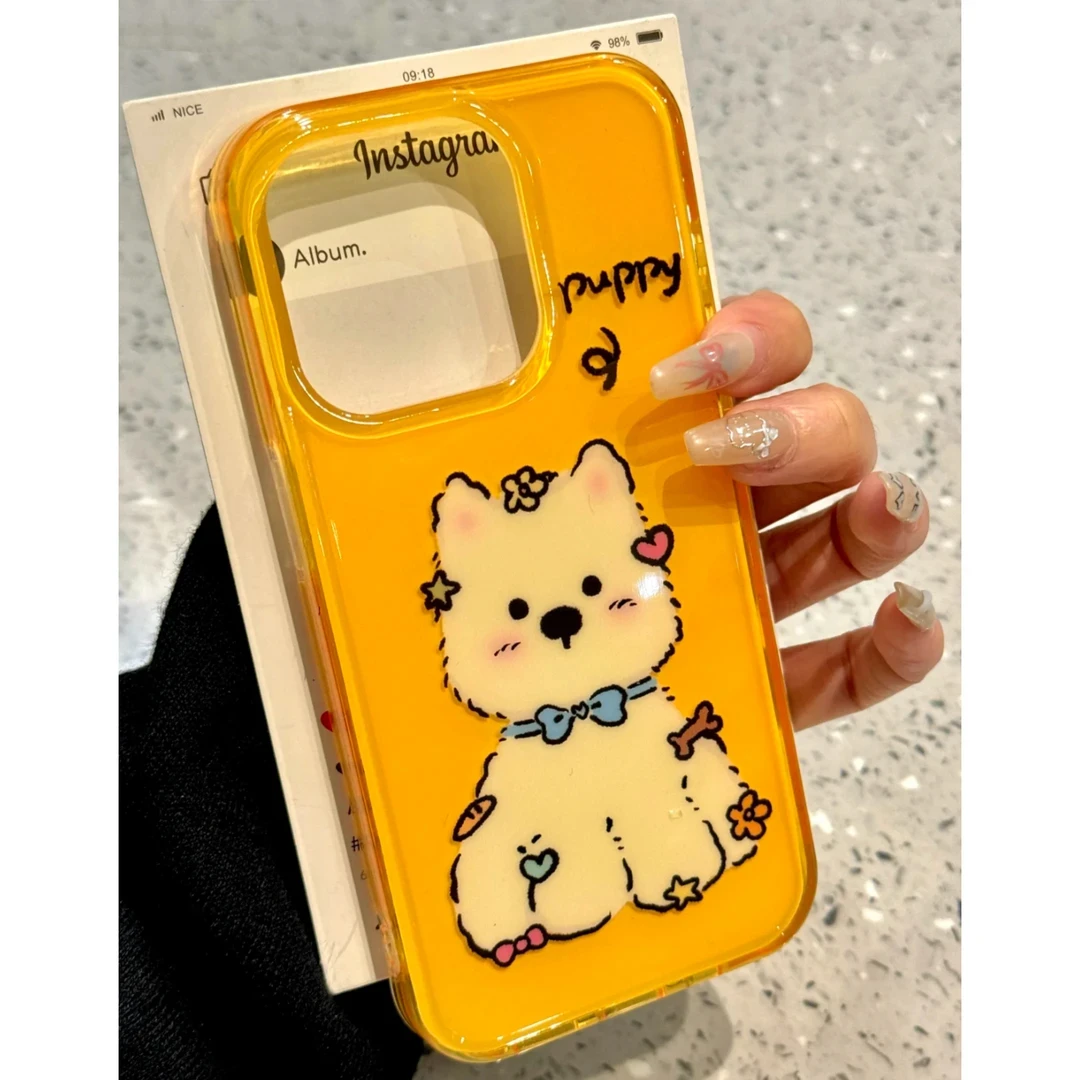 飞虎胜个性黄底西高地适用iphone15/16苹果手机壳华为oppo小米viv