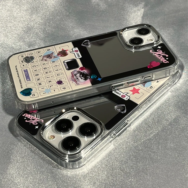 创意个性镜面全键盘适用苹果14手机壳iPhone13Promax新款12软边11
