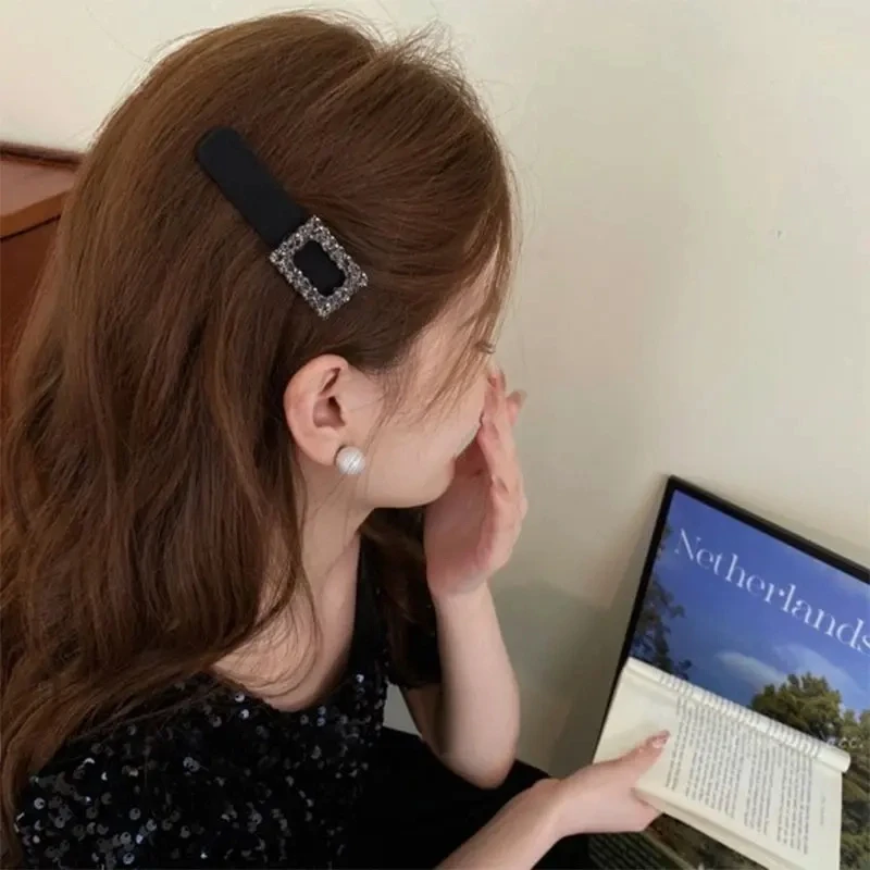 梦幻星光闪钻发夹女复古气质简约发卡高级感碎发侧边夹刘海夹饰