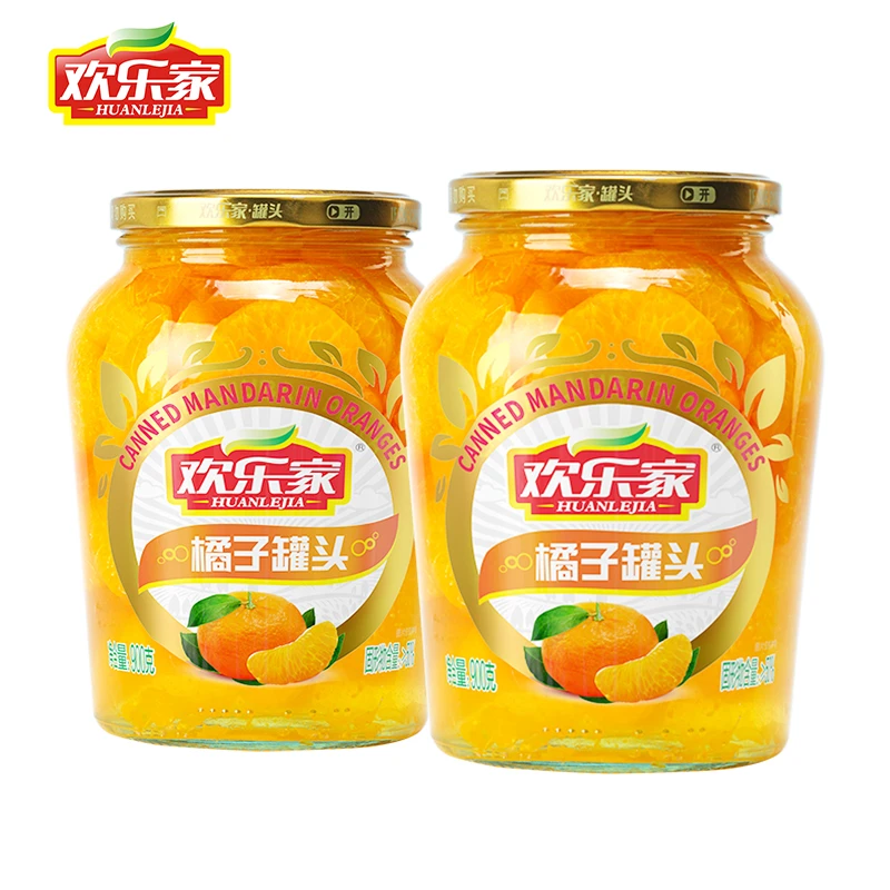 [直播]欢乐家【旗舰】黄桃杨梅雪梨橘子罐头900g*3大瓶装水果桔片