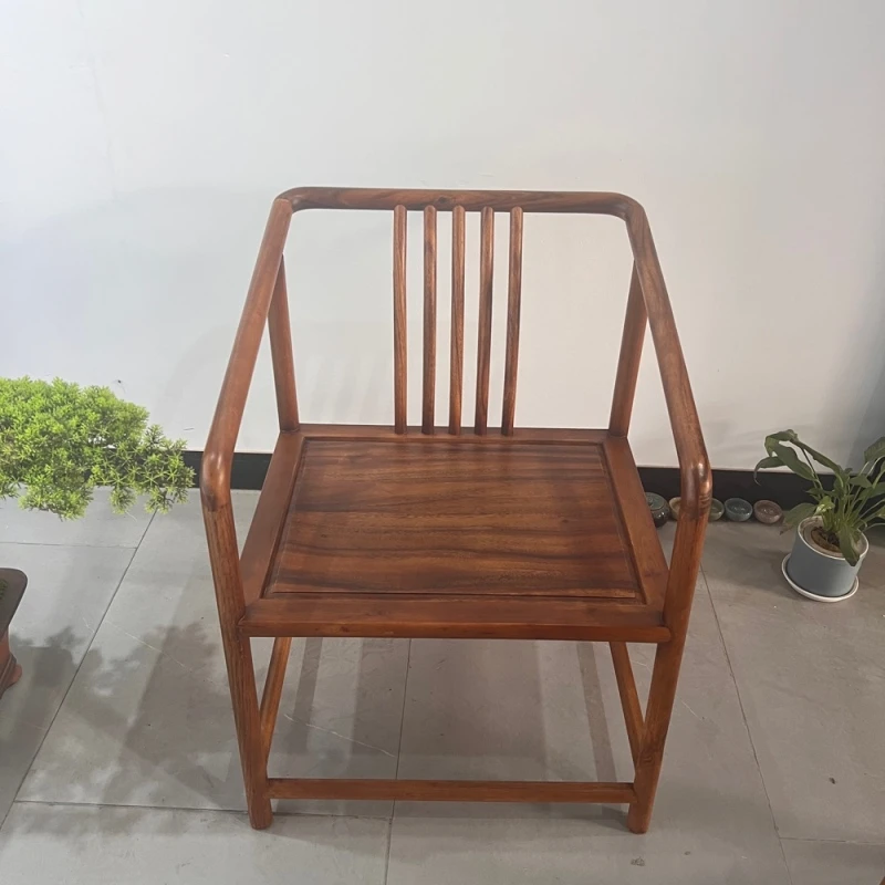 南美胡桃木禅椅，新中式休闲椅禅意椅，尺寸62*50*80*45