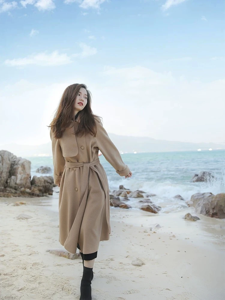 高端大衣女中长款收腰显瘦外套（微瑕 介意勿拍）Y25