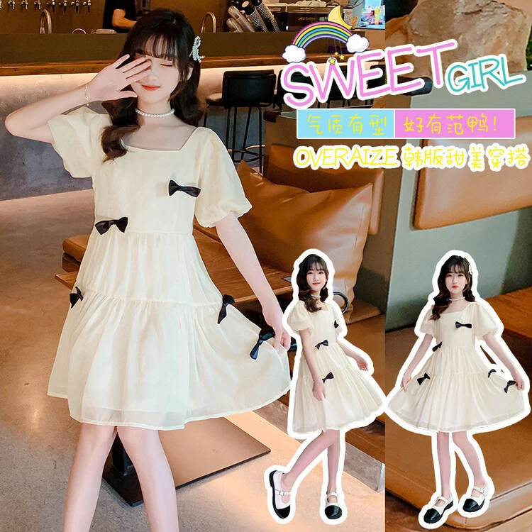 女童连衣裙2025新款洋气纱裙时尚宽松公主裙小女孩夏装裙子