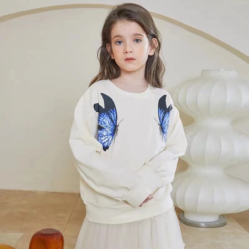 女童卫衣春秋款圆领套头