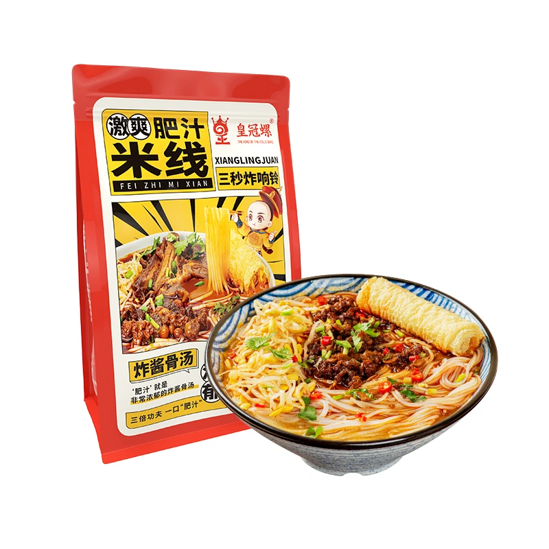 皇冠螺肥汁米线速食酸辣米粉装骨汤爆香炸肉酱方便速食食品