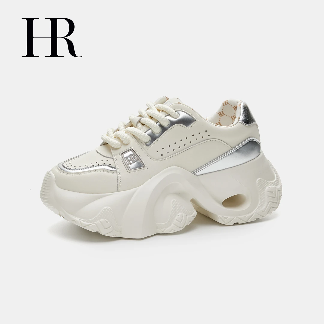 HR/赫莲娜女鞋子2025年秋季新款老爹鞋厚底百搭原创小众设计运动