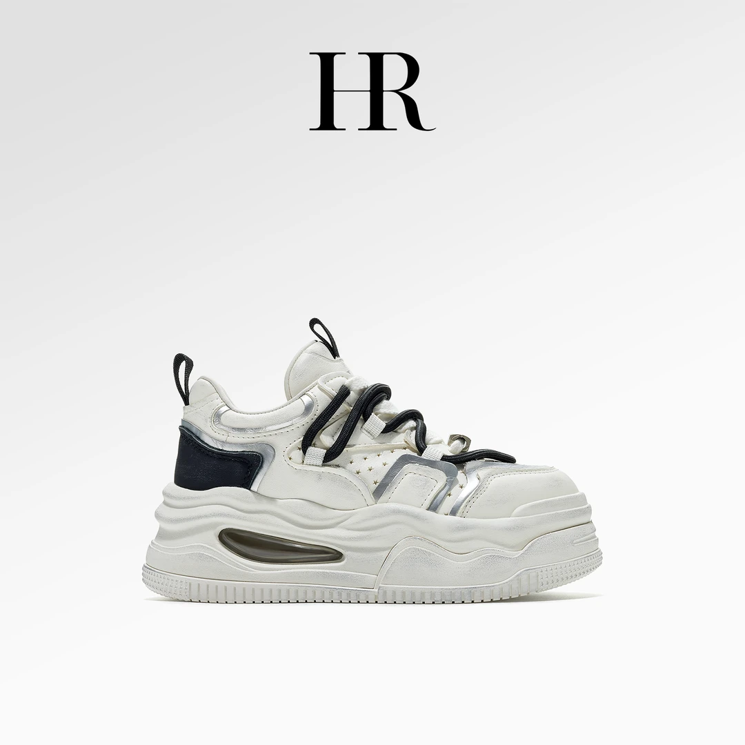 HR/赫莲娜休闲白女士时尚鞋潮流设计透气厚底复古老爹鞋潮鞋低帮