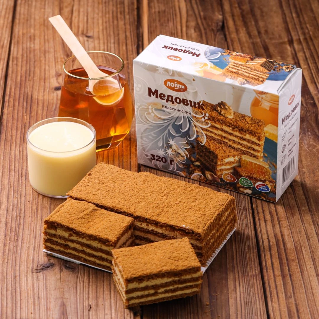 俄罗斯进口提拉米苏经典原味巧克力盒装营养千层蜂蜜早餐零食品