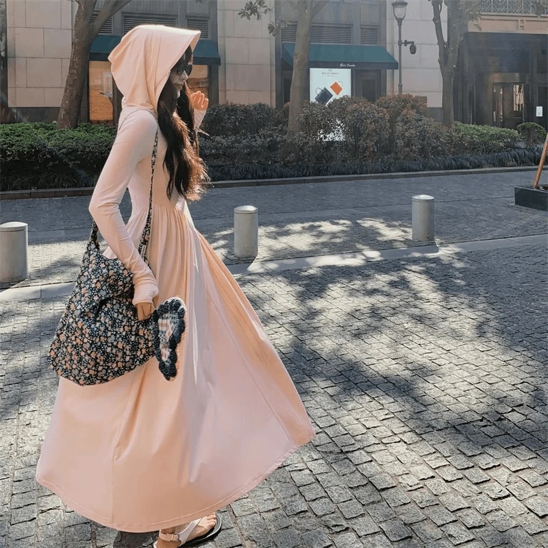 防晒衣女夏季轻薄透气户外防晒服外套超长款长袖显瘦防晒裙女装