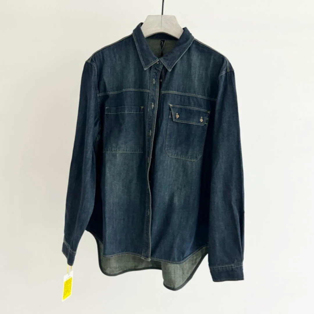 JYBD做旧水洗休闲牛仔复古百搭经典衬衣