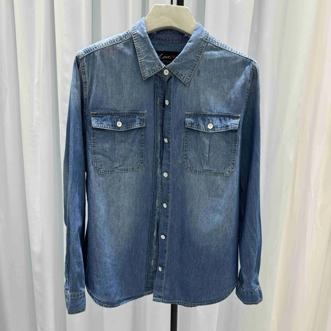 JYBD水洗牛仔衬衫牛仔衬衣春款