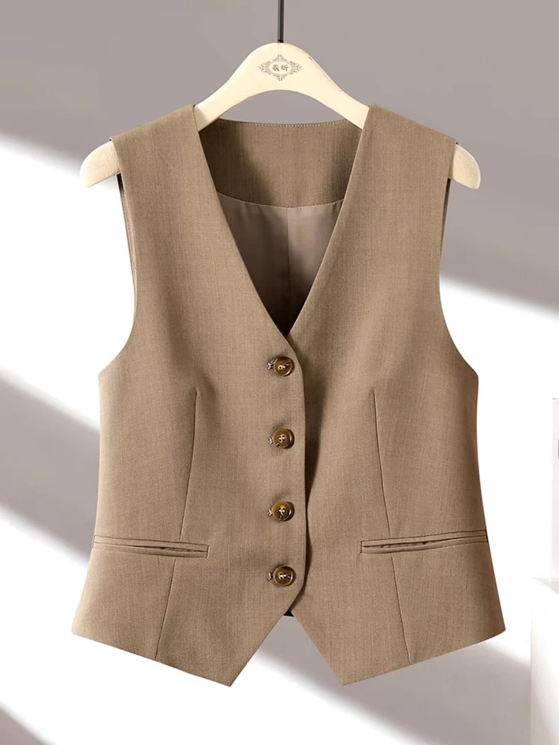一衣多搭西装马甲背心女夏季新款2025年春秋无袖坎肩马夹修身英伦
