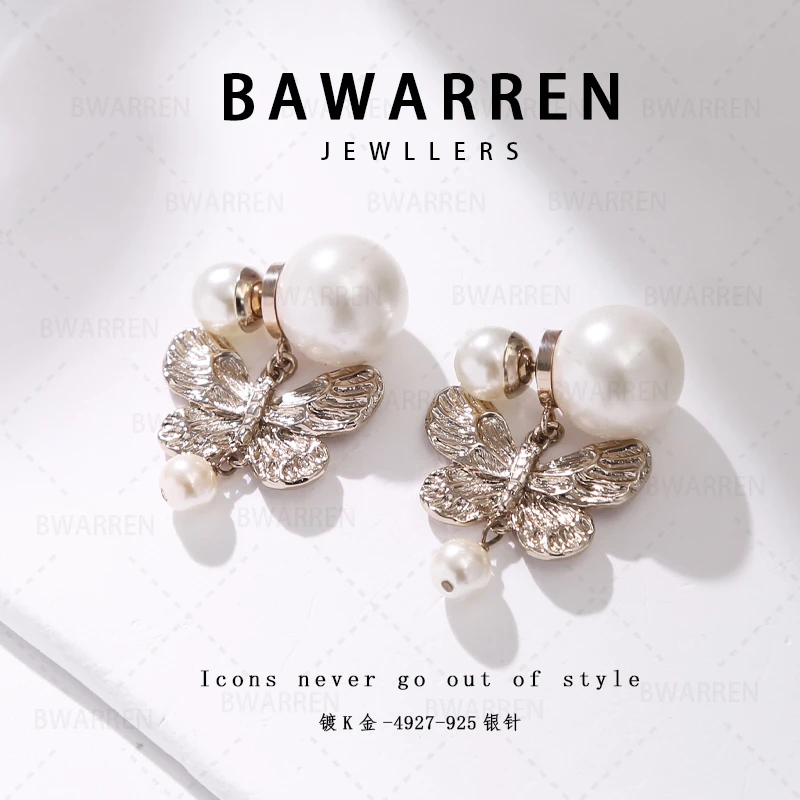Bawarren 意❤ 4927-蝴蝶精致耳环小众欧美优雅