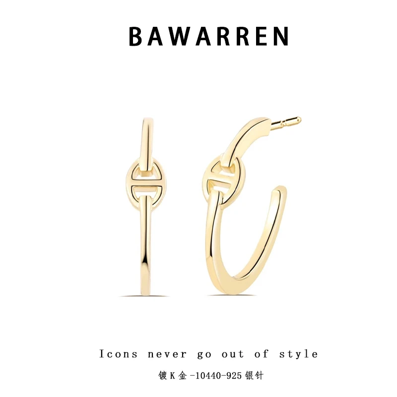 Bawarren 美❤  精工CNC 10440-精致耳环简约百搭