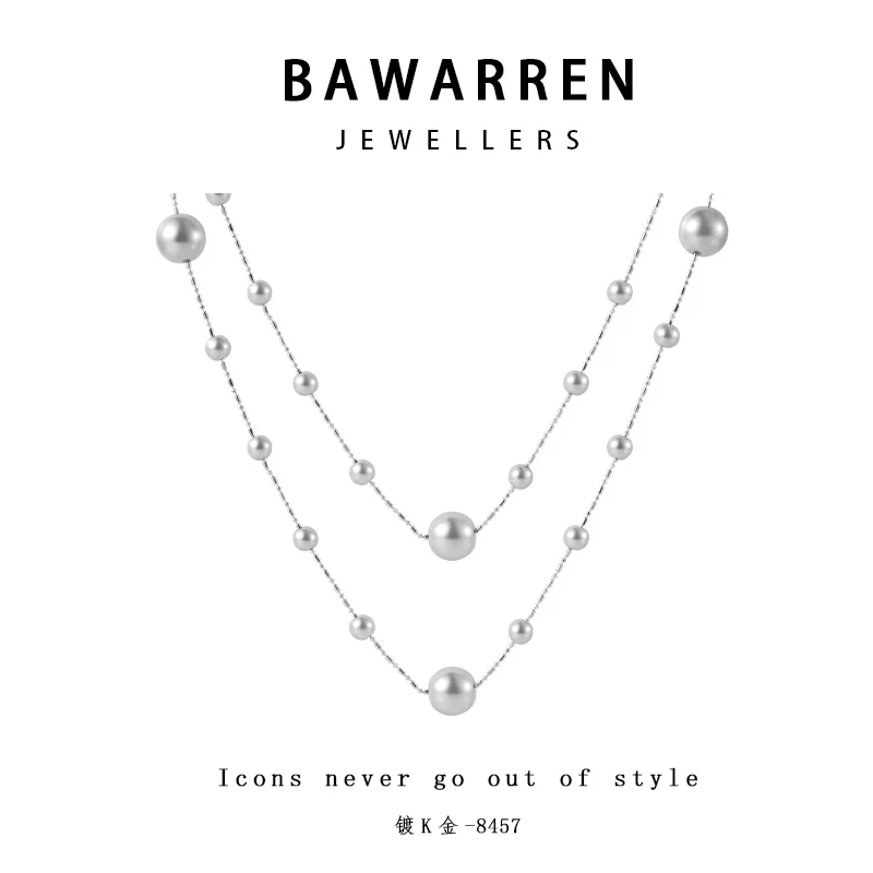 Bawarren 意❤ 8457-【灰珠满天星】轻奢百搭项链