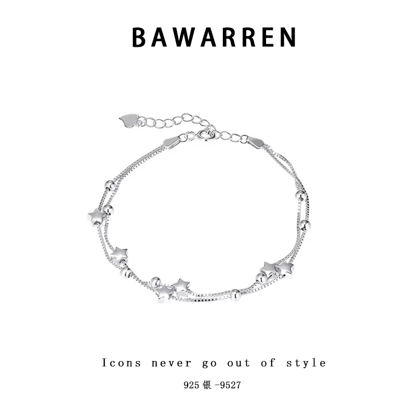 Bawarren 925银手链 9527-繁星时尚百搭小众简约银色