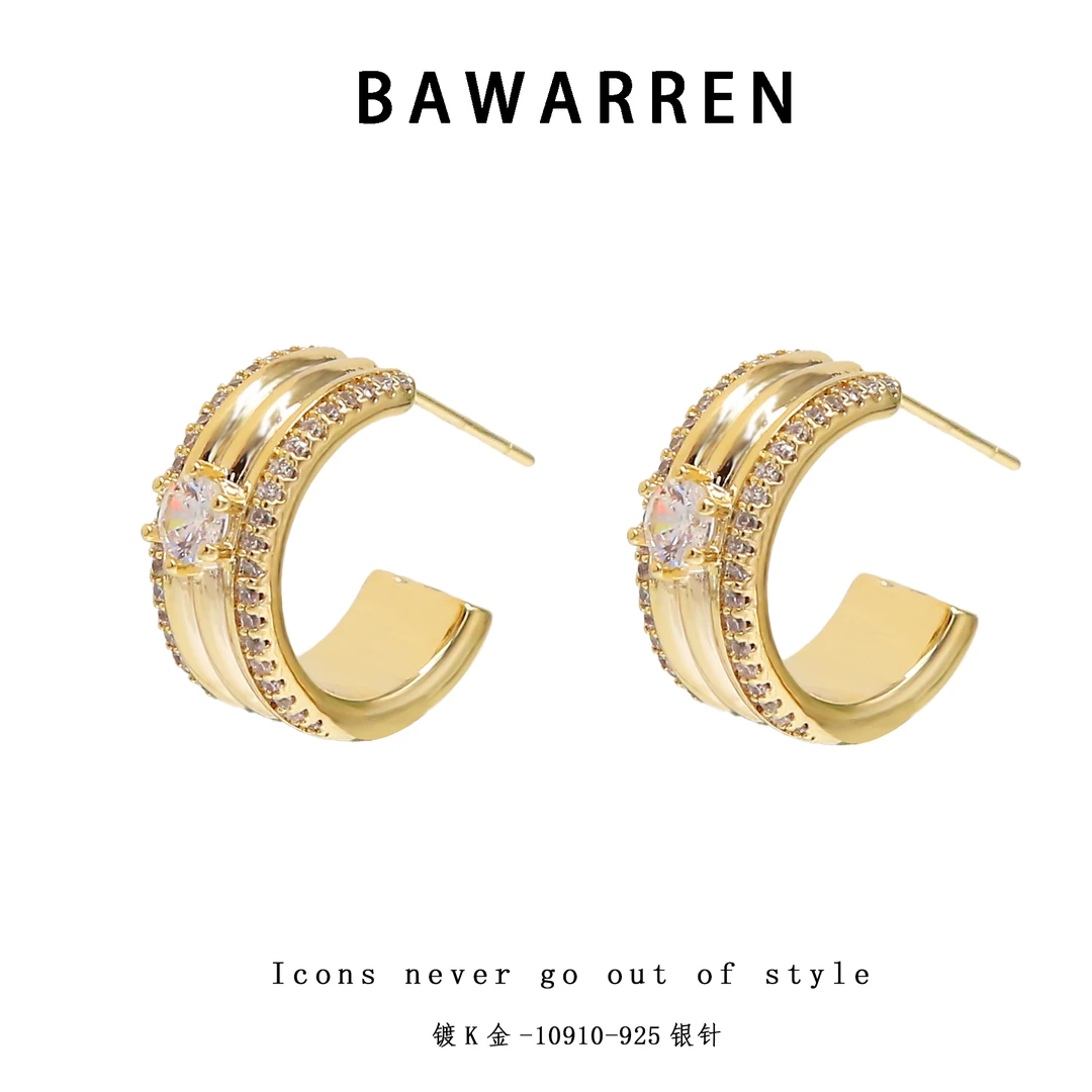 Bawarren 美❤ 10910-精致耳环时尚素款