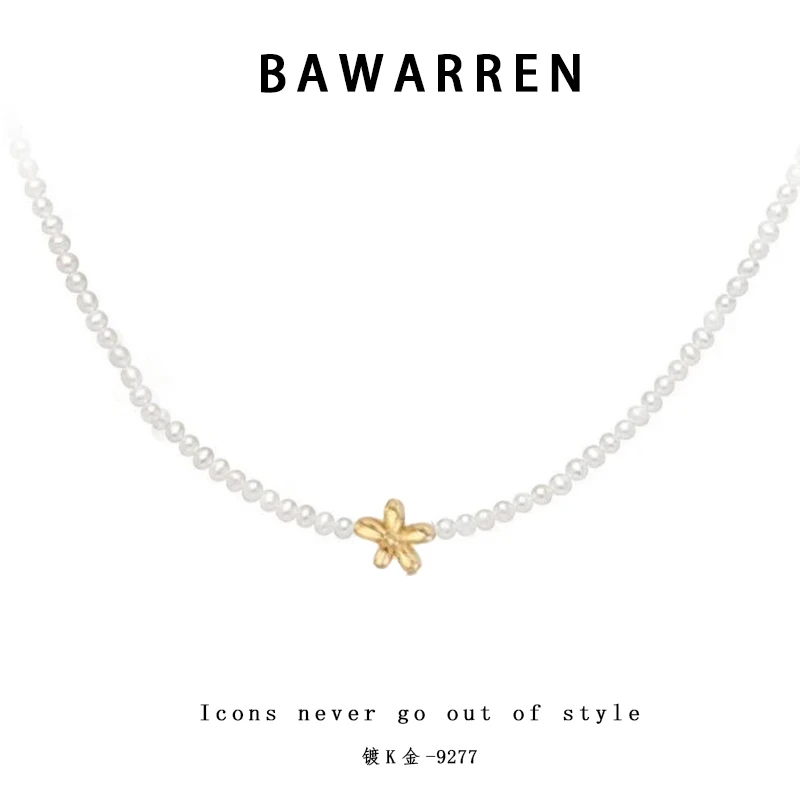 Bawarren 意❤ 9277-花落精致项链小众欧美优雅百搭时尚