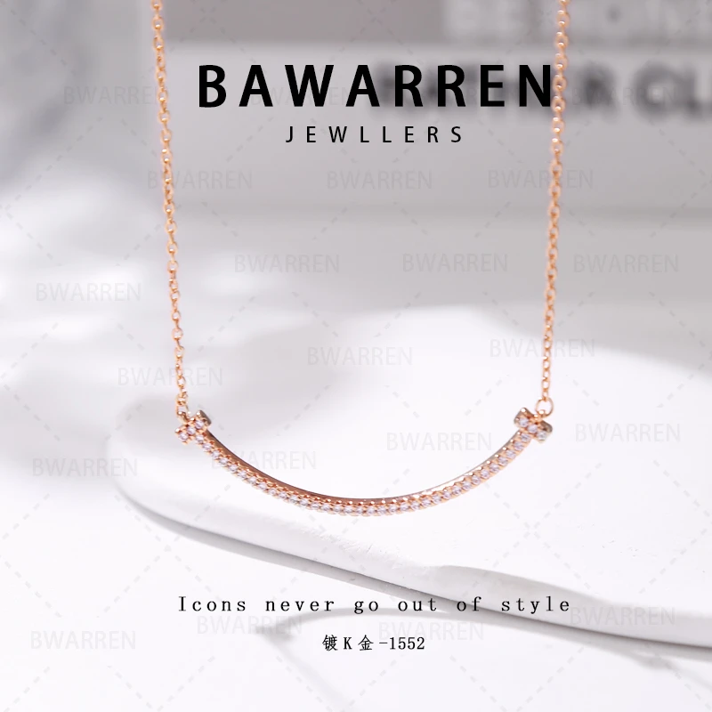 Bawarren 法❤ 精工CNC 1552-微笑轻奢时尚百搭项链