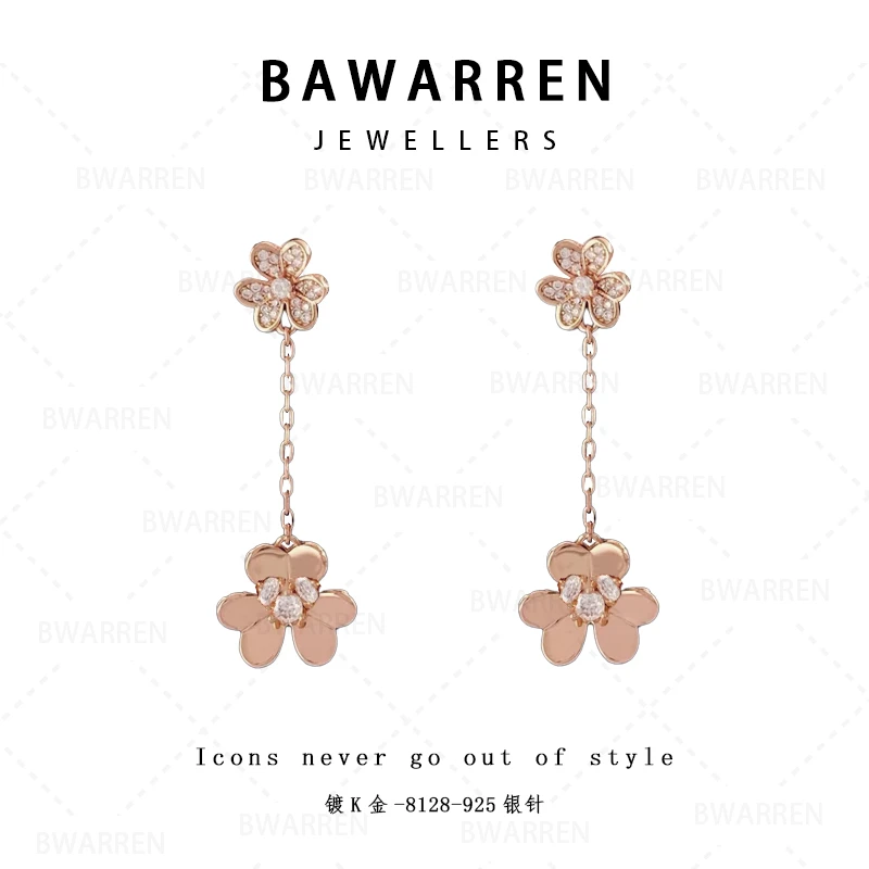 Bawarren 意❤ 精工CNC 8128-三叶草精致耳钉简约百搭