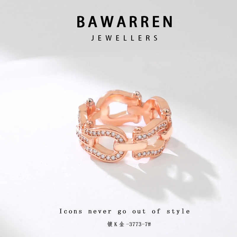 Bawarren 意❤ 3773-马蹄气质轻奢时尚百搭小众戒指
